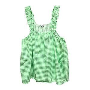 Freshman Green Gingham Sleeveless Top
